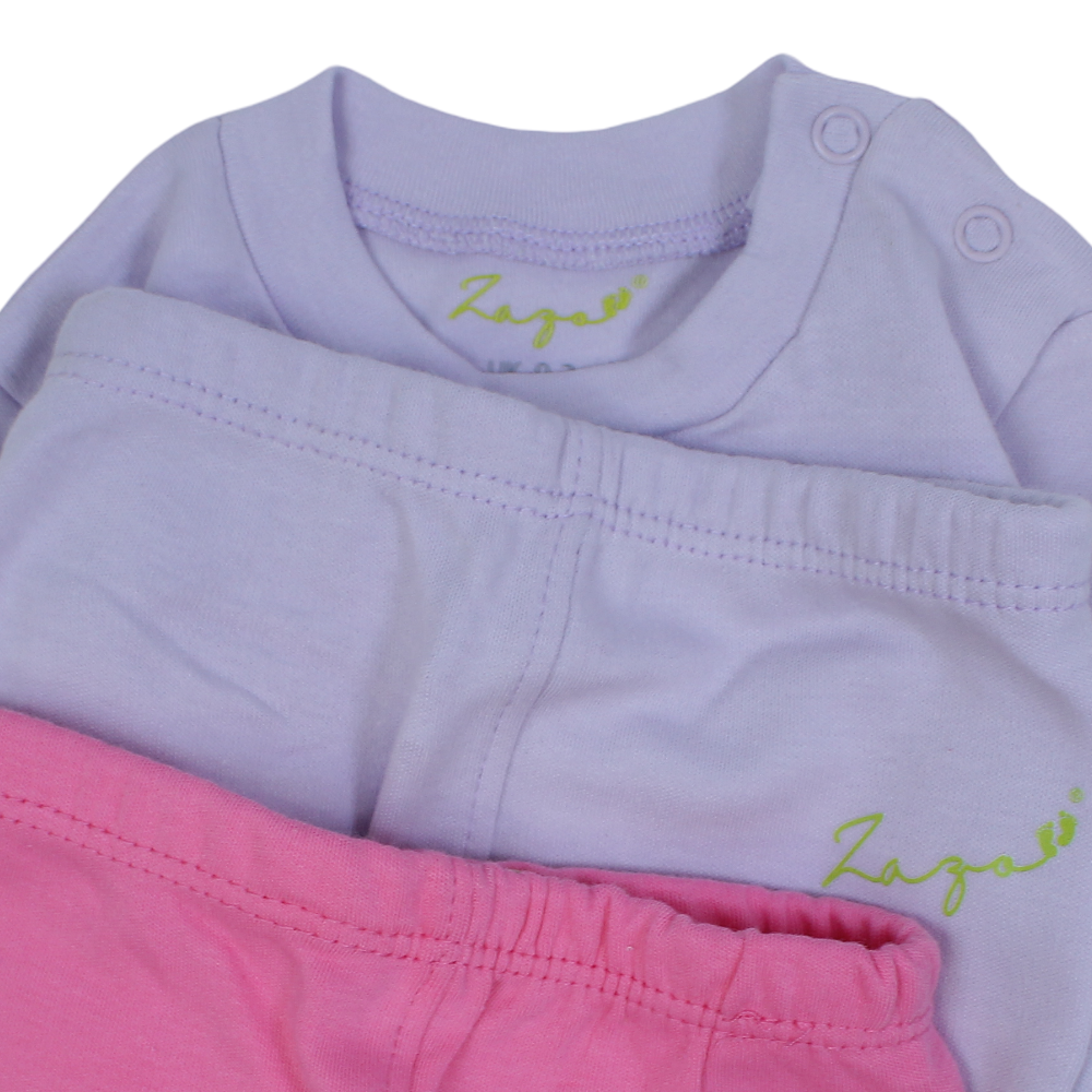 Baby Girls Cotton Pajama Set – Purple/Pink