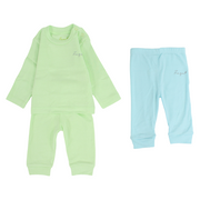 Unisex Baby Cotton Pajama Set – Mint/Aqua