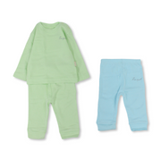 Unisex Baby Cotton Pajama Set – Mint/Aqua