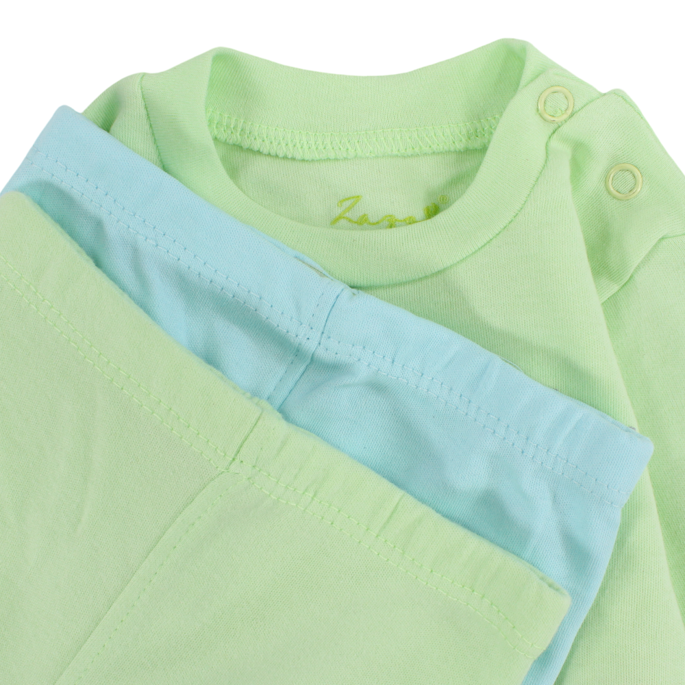 Unisex Baby Cotton Pajama Set – Mint/Aqua
