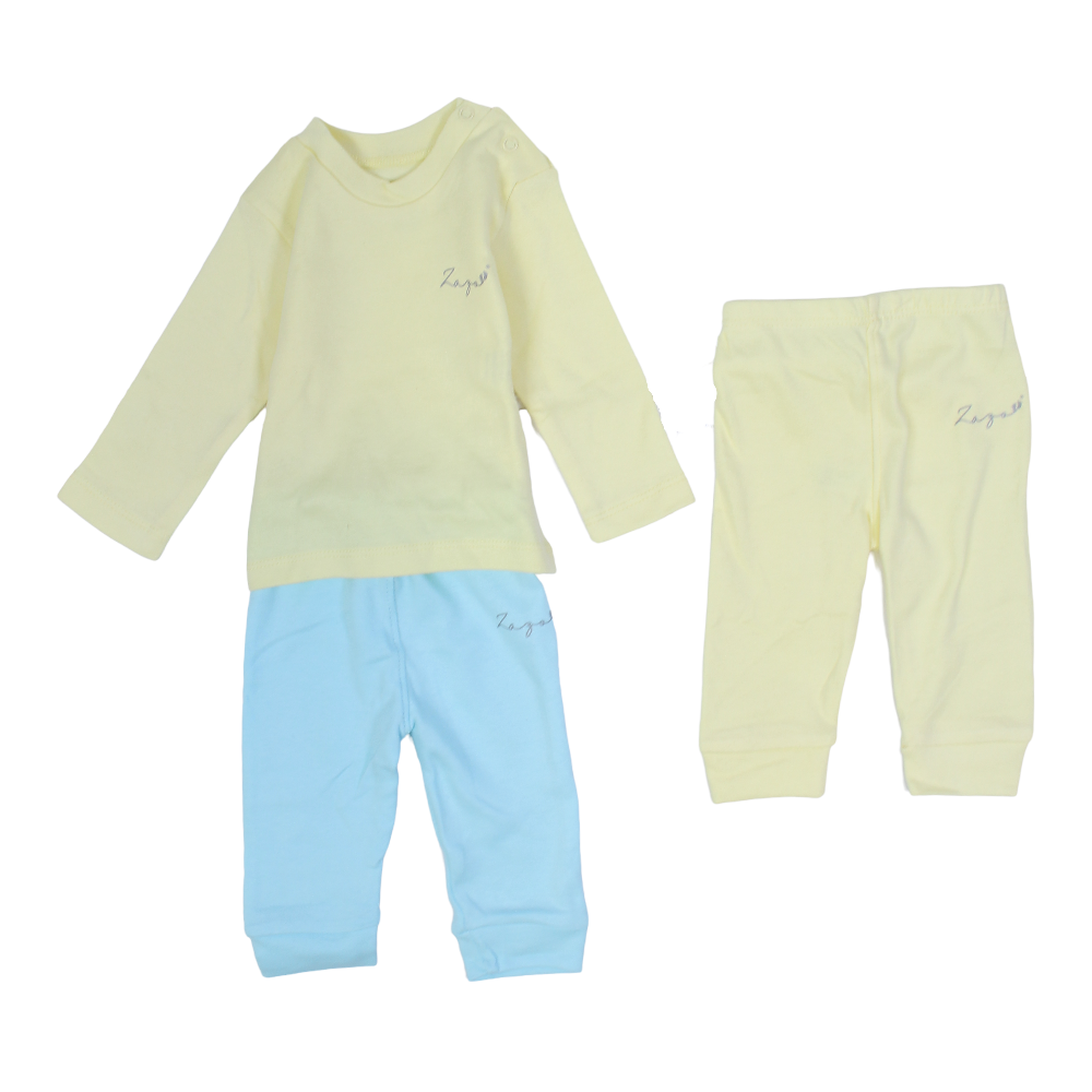 Unisex Baby Cotton Pajama Set – Yellow/Blue