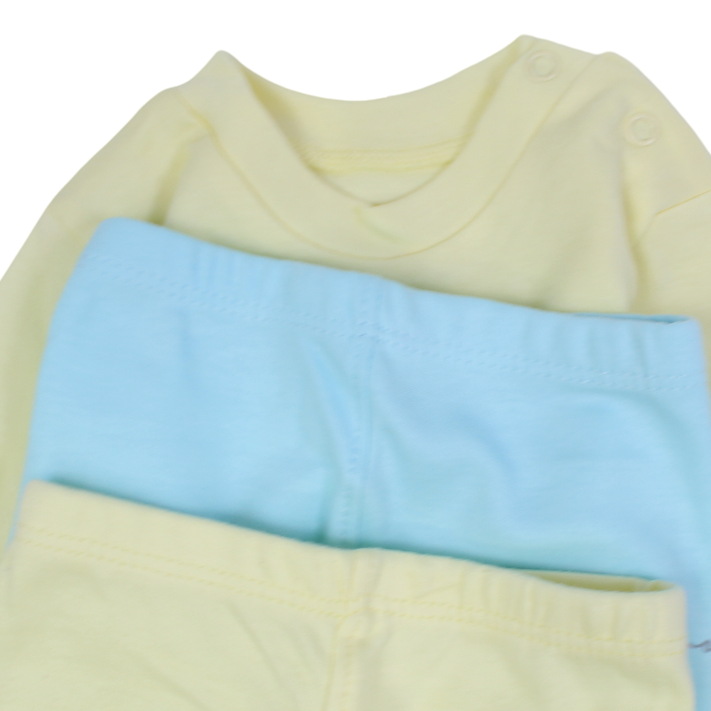 Unisex Baby Cotton Pajama Set – Yellow/Blue