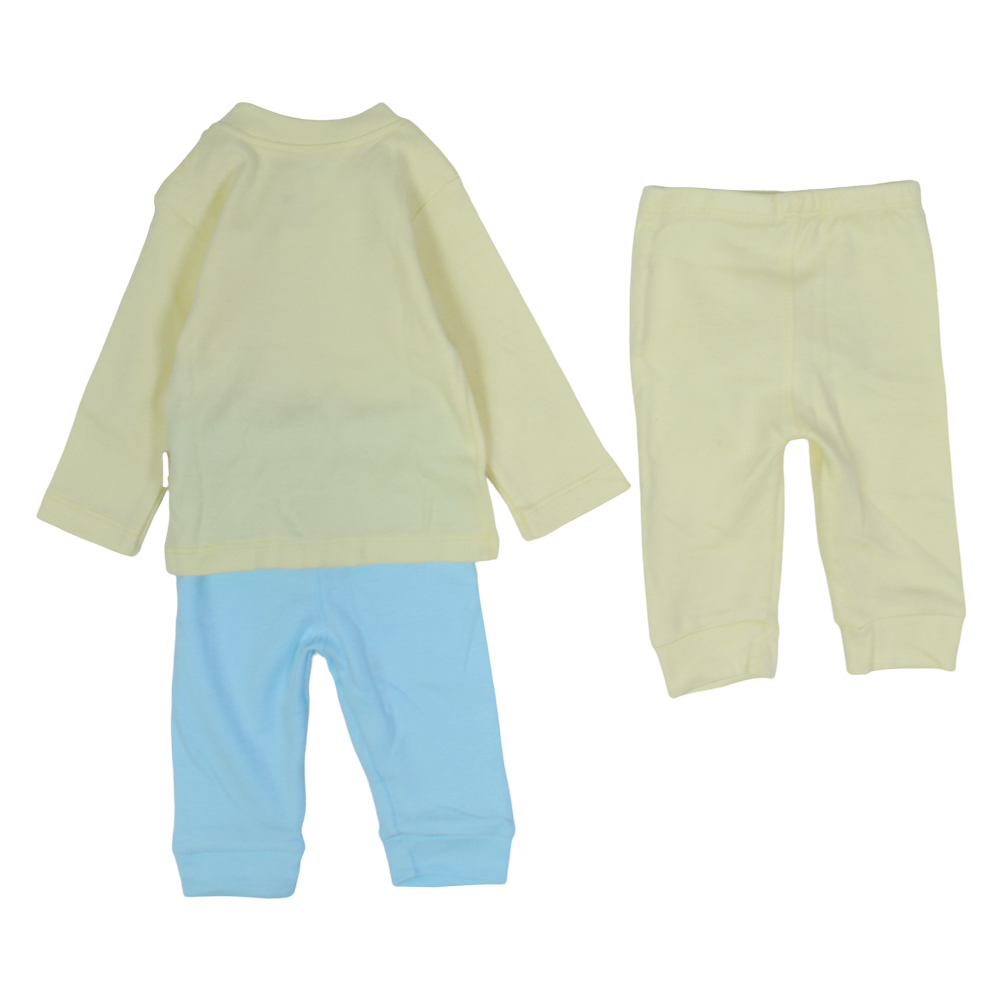 Unisex Baby Cotton Pajama Set – Yellow/Blue