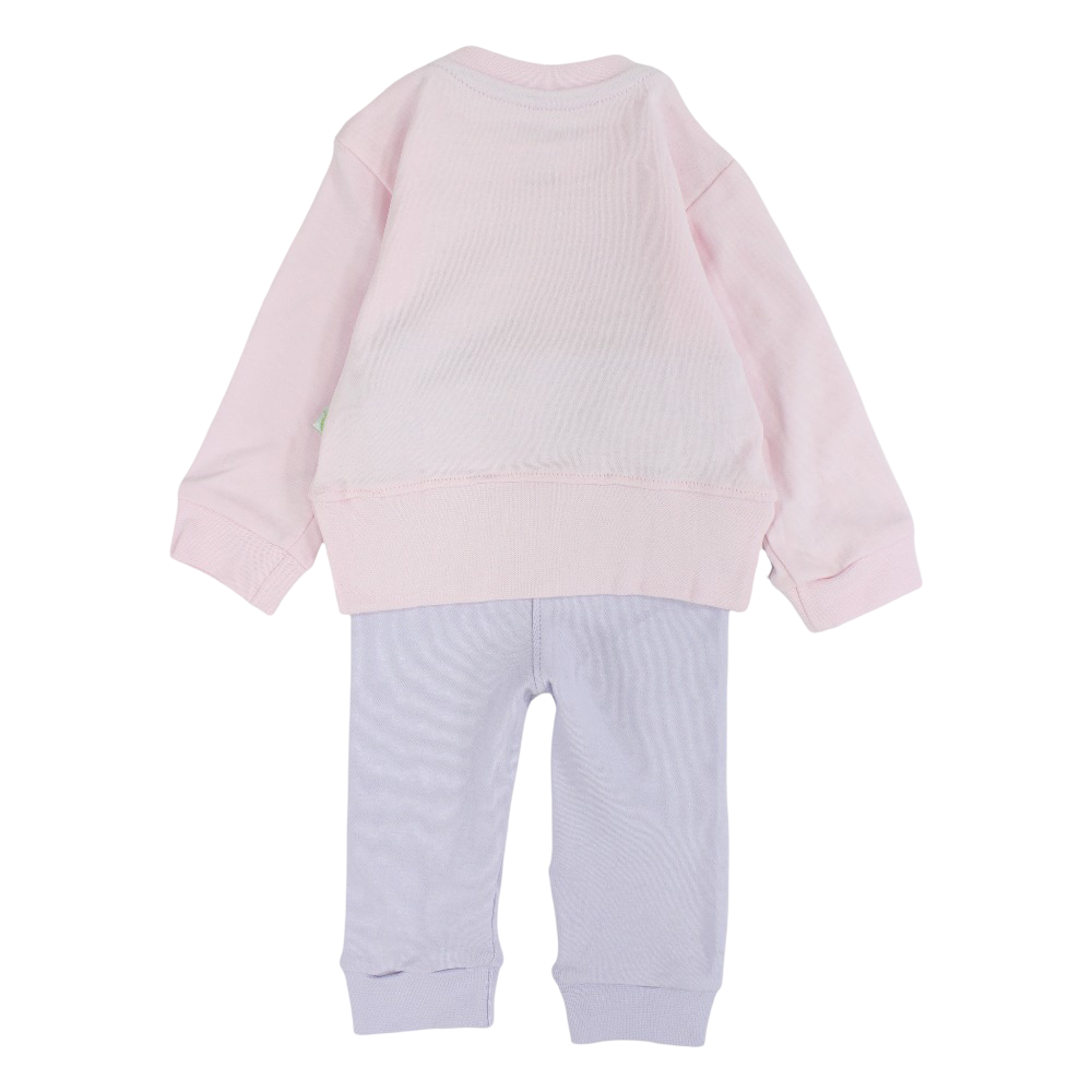 Baby Girls Cotton Pajama Set – Pink/Purple with Bird Design