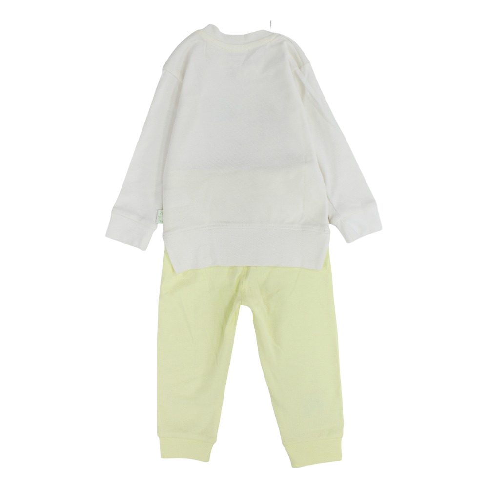 Unisex Baby Cotton Pajama Set – Off-White/Yellow with Giraffe Sesign