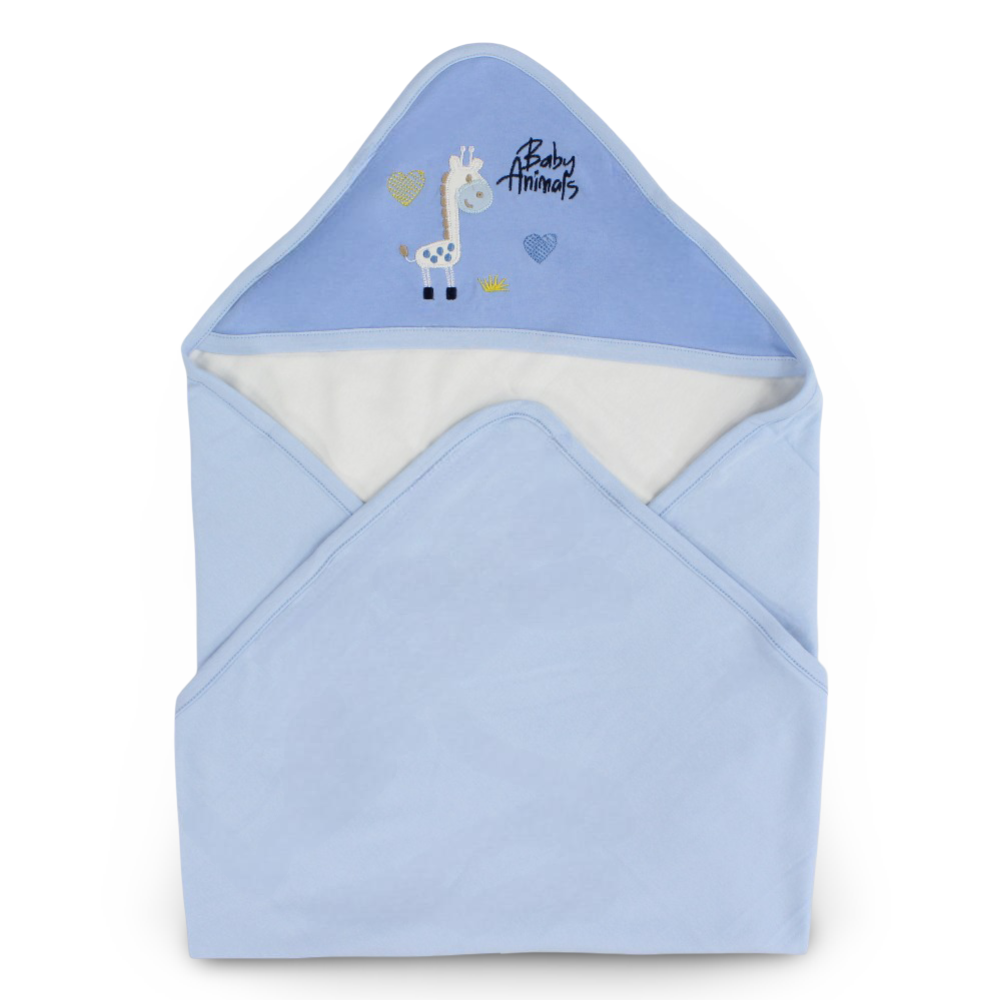 Cotton Baby Blanket – Giraffe Embroidery