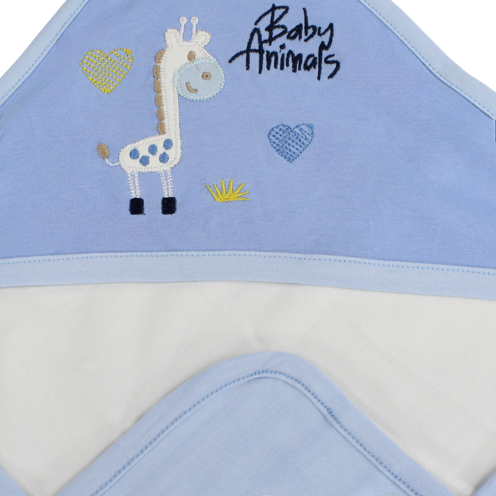 Cotton Baby Blanket – Giraffe Embroidery