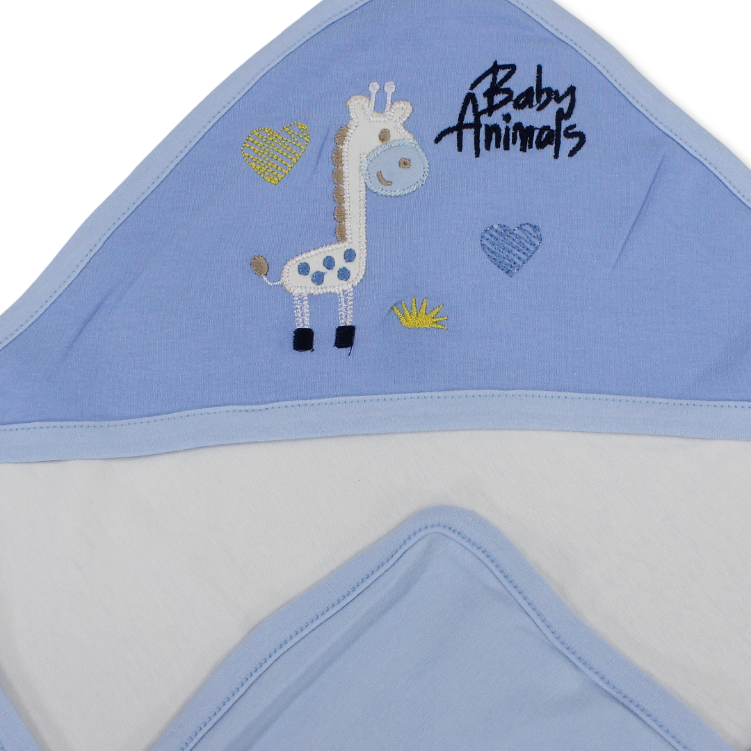 Cotton Baby Blanket – Giraffe Embroidery