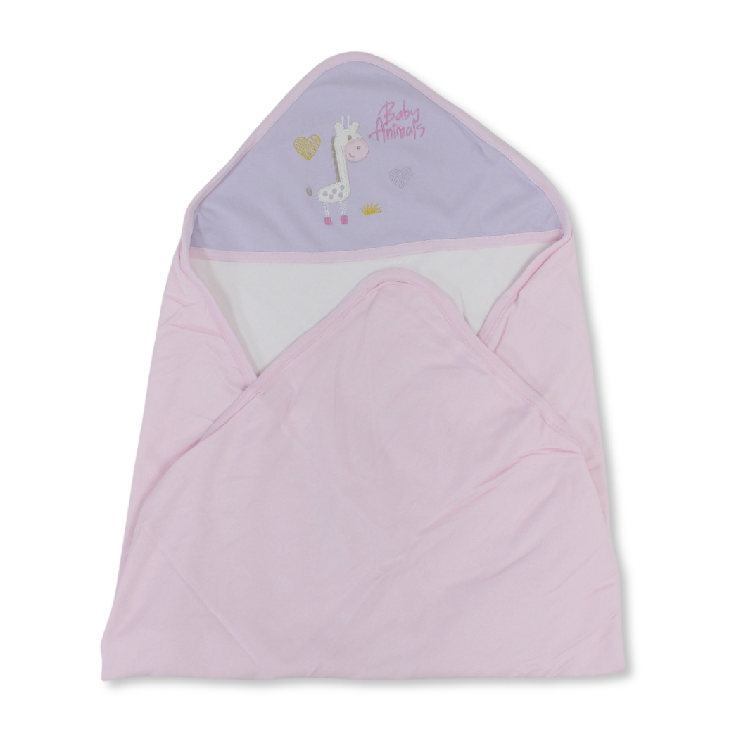 Cotton Baby Blanket – Giraffe Embroidery