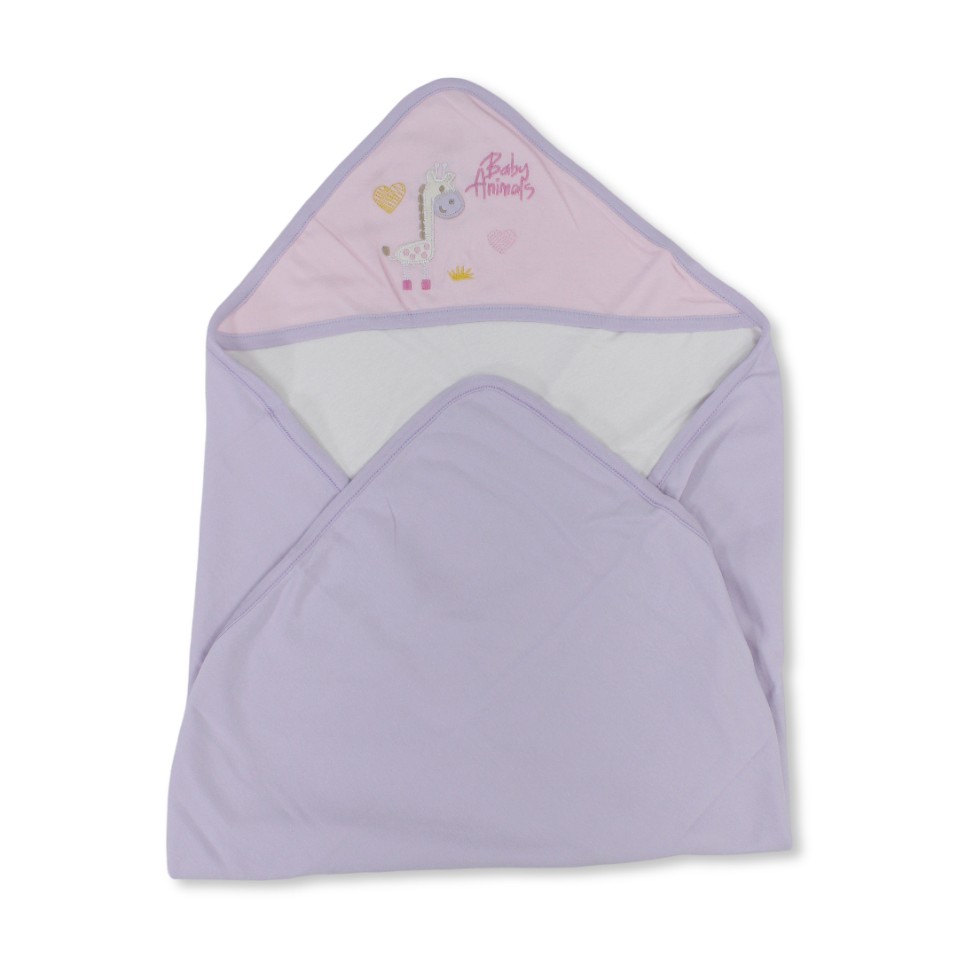 Cotton Baby Blanket – Giraffe Embroidery