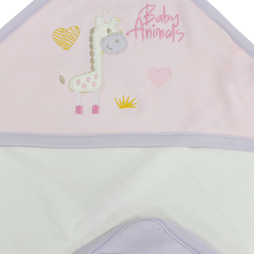 Cotton Baby Blanket – Giraffe Embroidery