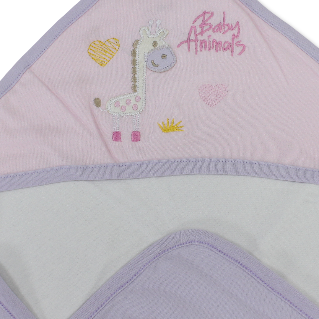 Cotton Baby Blanket – Giraffe Embroidery