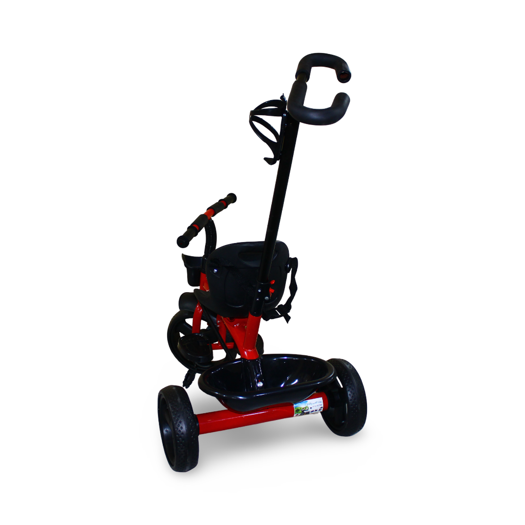 Children's 4-in-1 Tricycle Stroller with Handle – Red