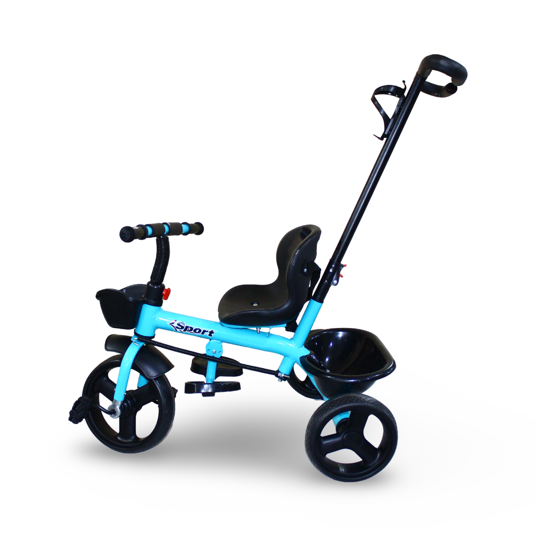 Children's 4-in-1 Tricycle Stroller with Handle – Baby Blue