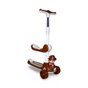 Children's 3 Wheels Scooter with Seat – Brown