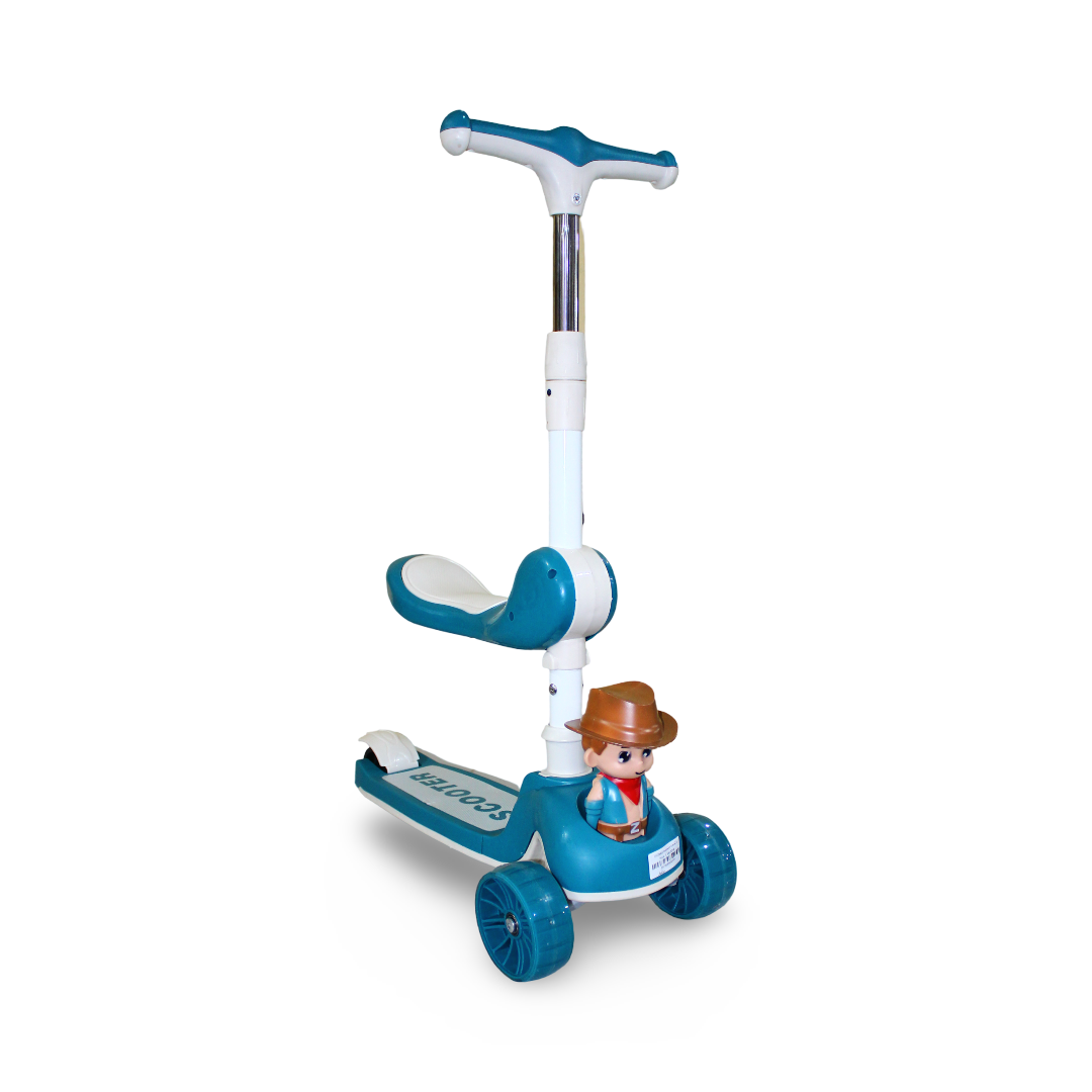 Children's 3 Wheel Scooter with Seat – Turquoise