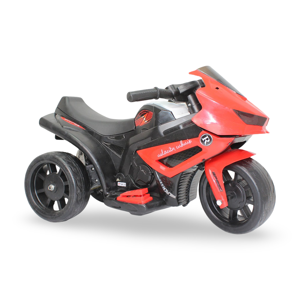 Three-Wheeled Electric Motorcycle Ride-On Toy - Red