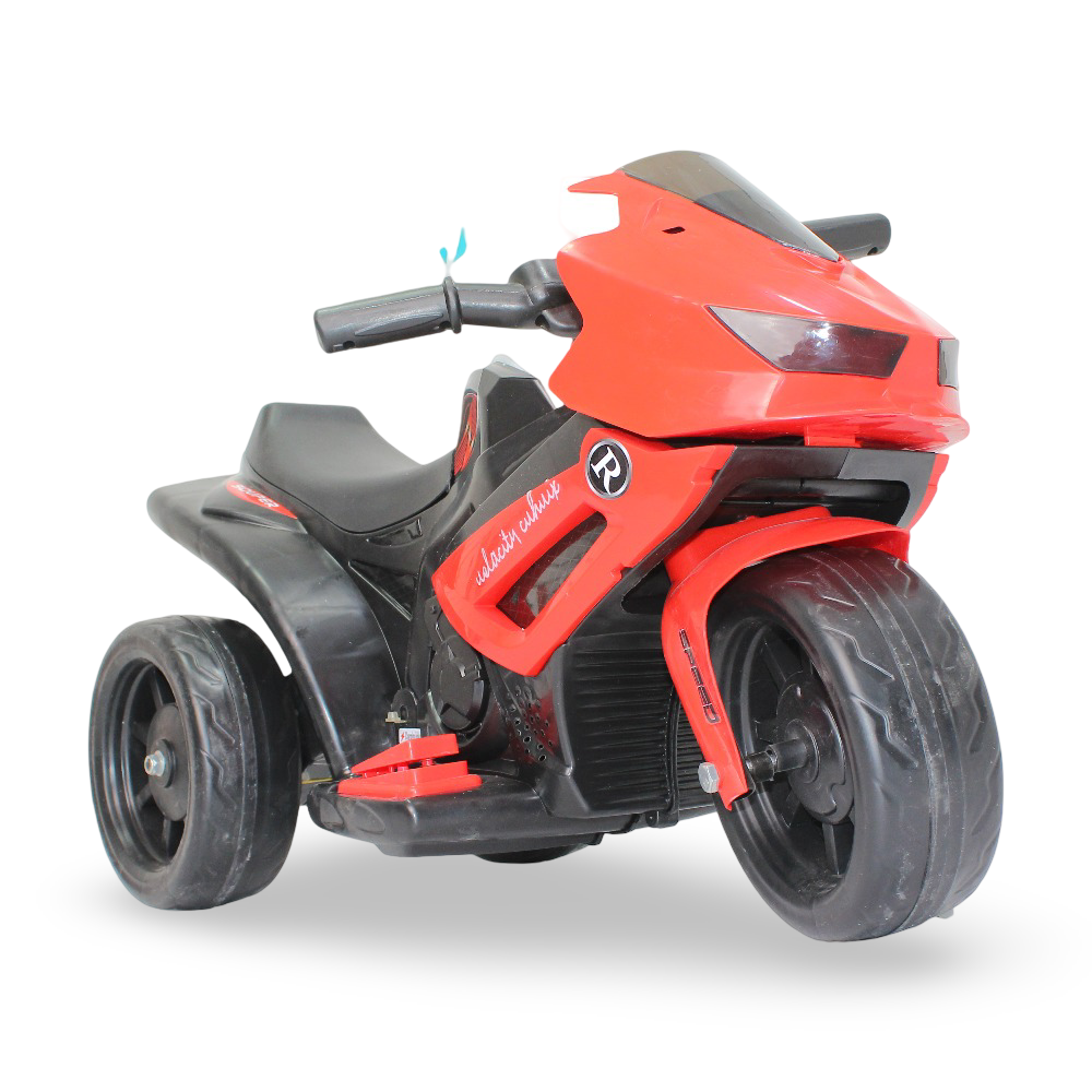 Three-Wheeled Electric Motorcycle Ride-On Toy - Red