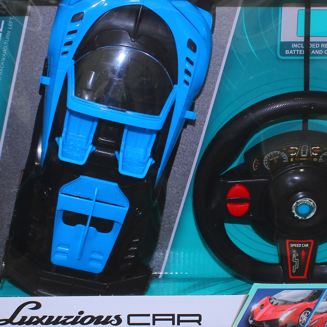 لعبة سيارة فاخرة تعمل بالتحكم عن بعد وتقنية استشعار الجاذبية – أزرق