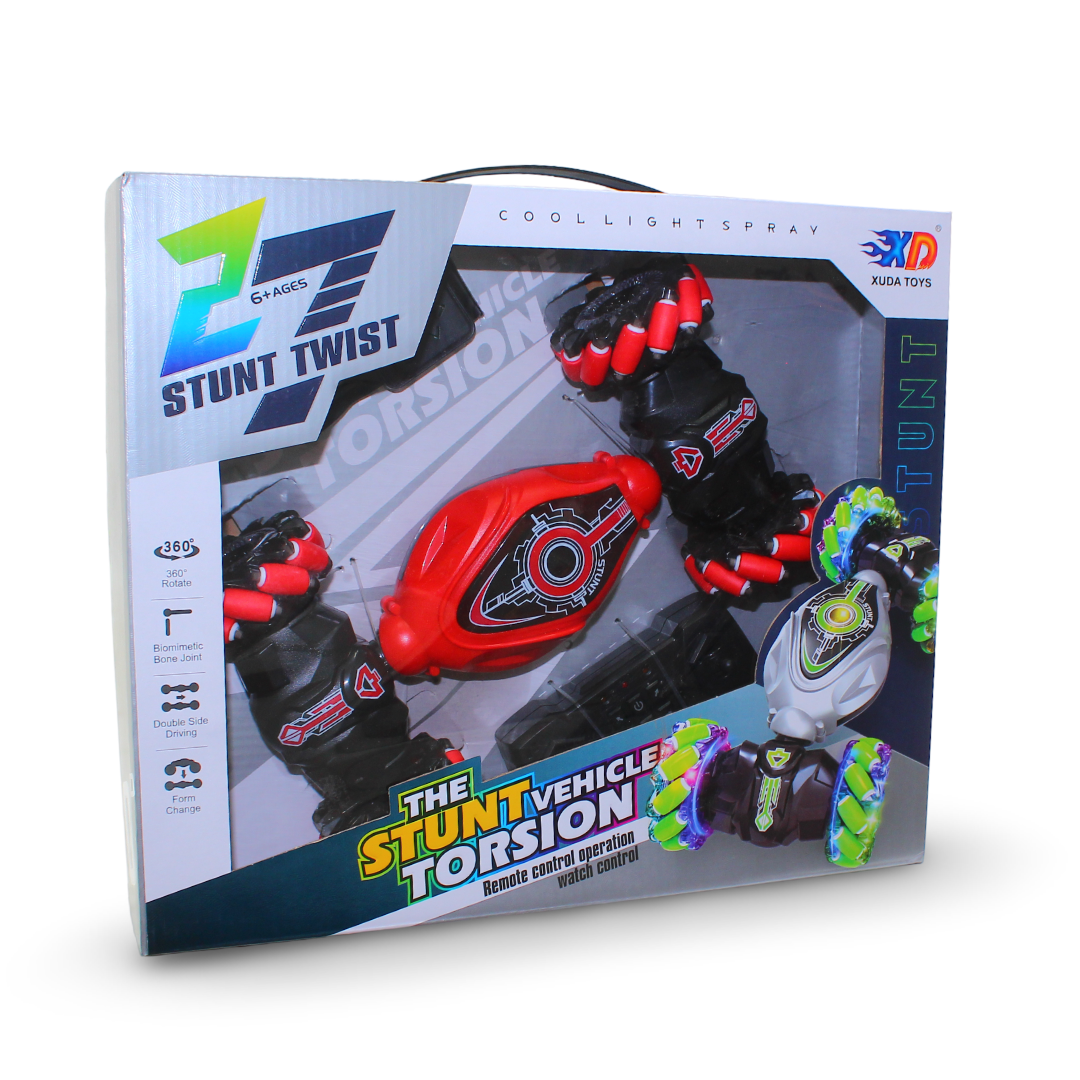 سيارة Xuda Toys Stunt Twist Torsion RC – حمراء