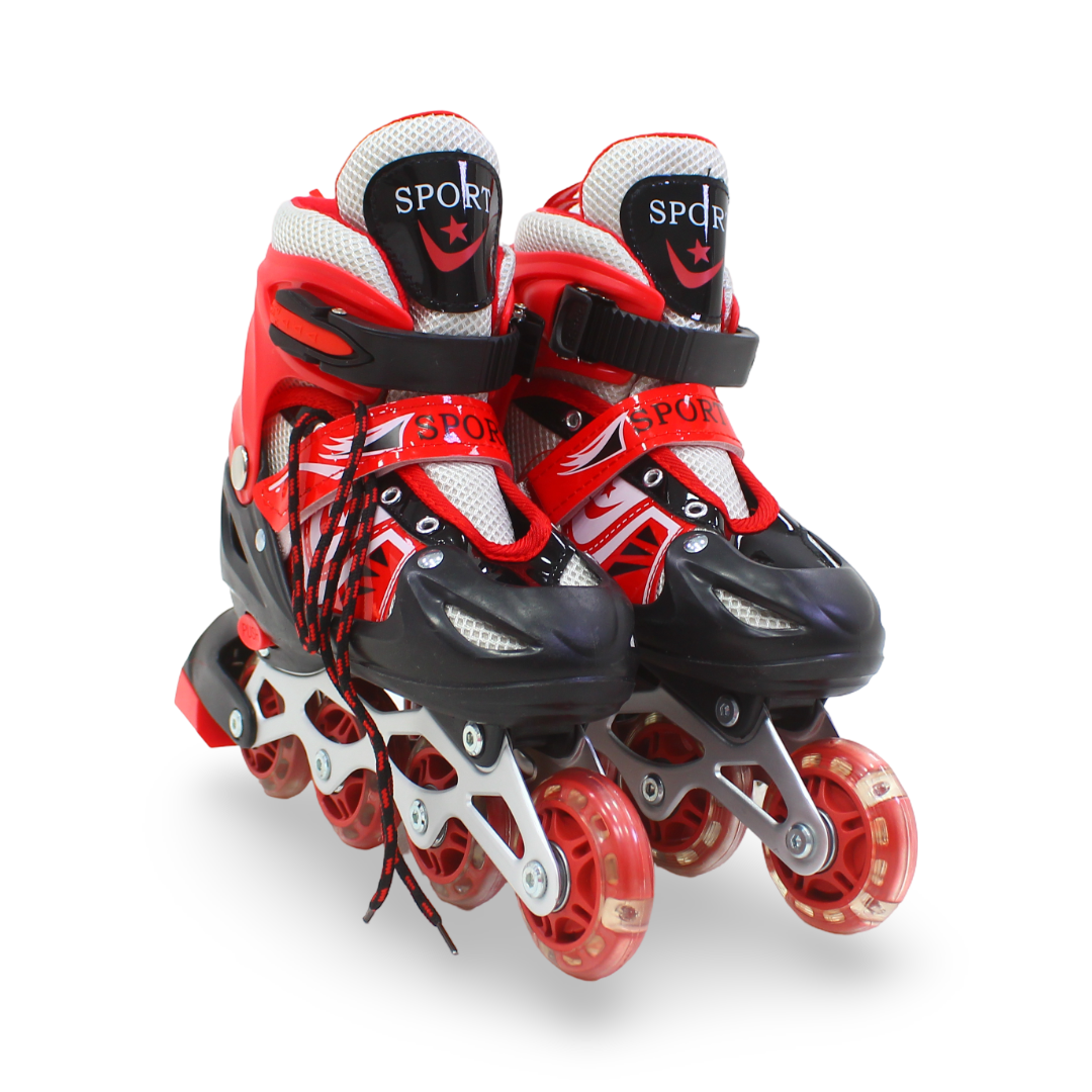 Sport Adjustable Inline Roller Skates (35-38) – Red