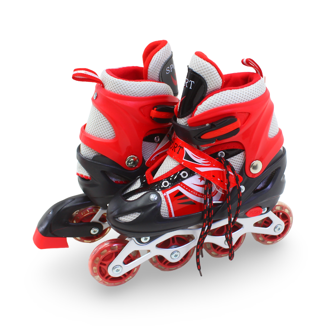 Sport Adjustable Inline Roller Skates (35-38) – Red