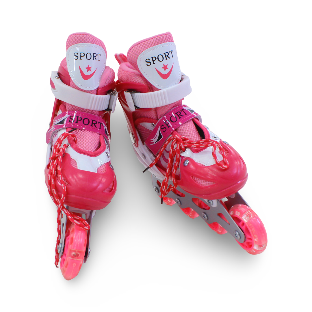 Sport Single-Row Adjustable Roller Skates (35-38) – Fuchsia