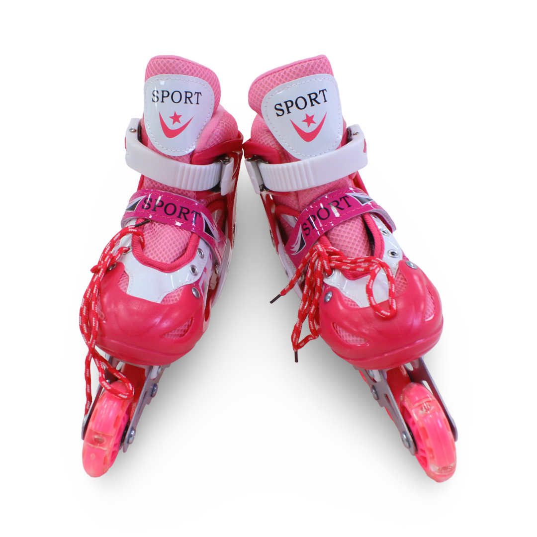 Sport Single-Row Adjustable Roller Skates (35-38) – Fuchsia