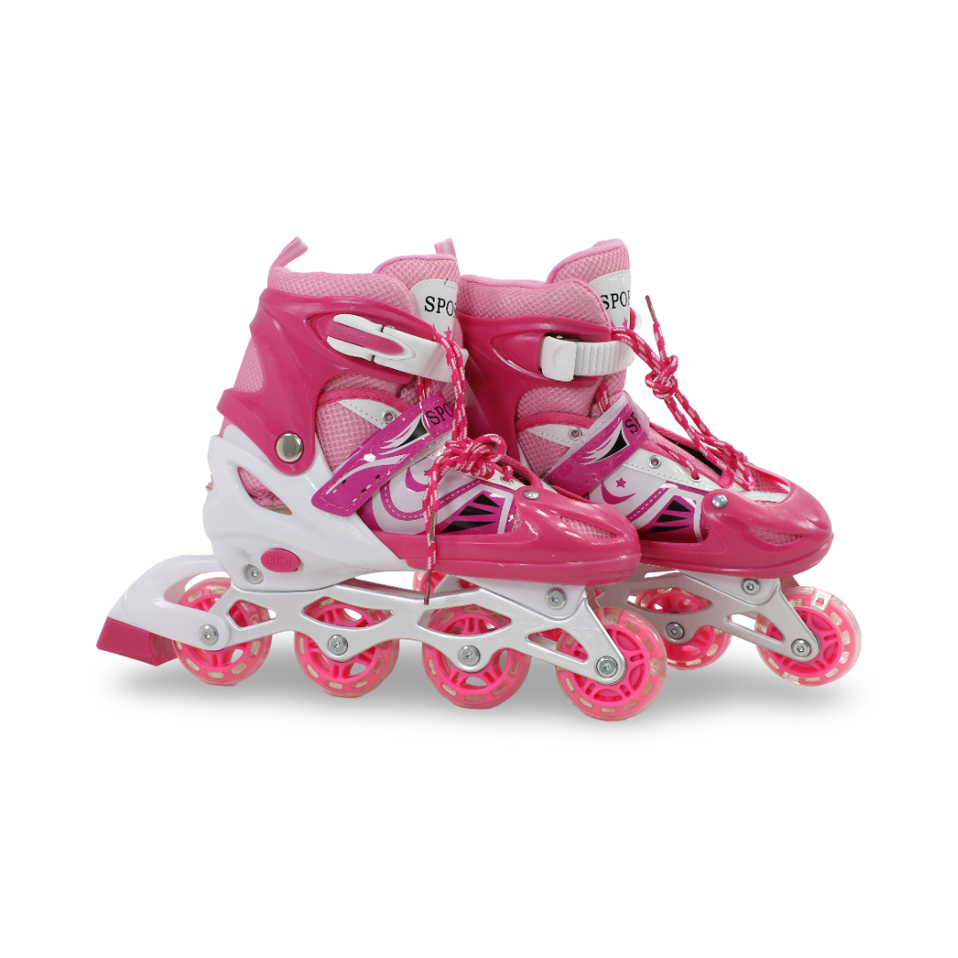Sport Single-Row Adjustable Roller Skates (38-42) – Fuchsia