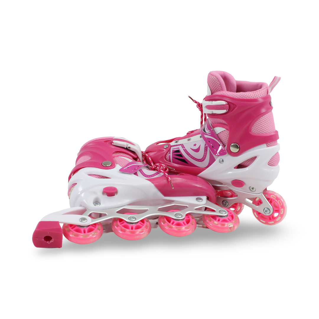 Sport Single-Row Adjustable Roller Skates (38-42) – Fuchsia