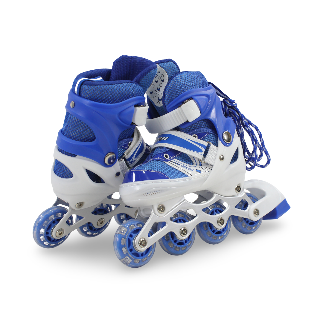Power Superb Single-Row Adjustable Roller Skates (31-34) – Blue
