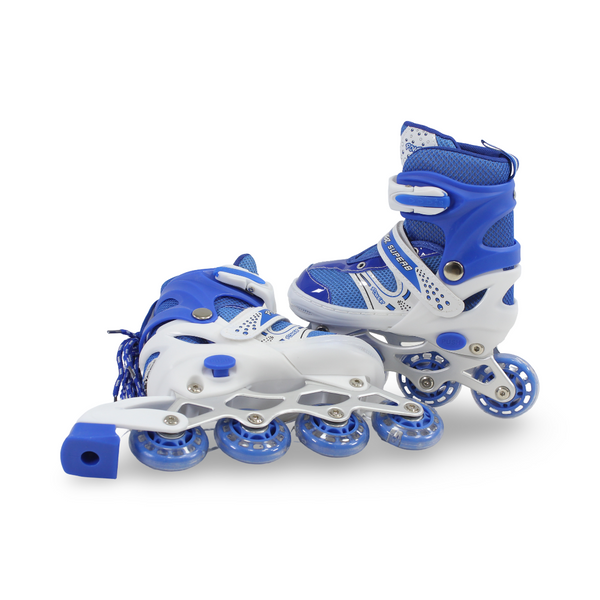 Power Superb Single-Row Adjustable Roller Skates (31-34) – Blue