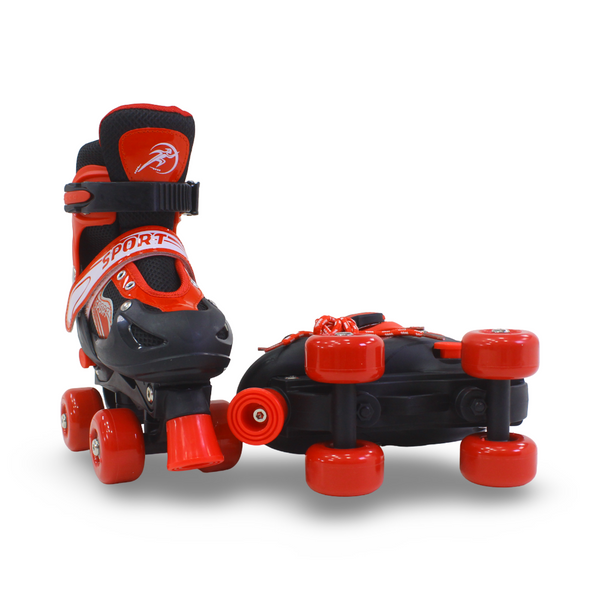 Sport Double Wheels Adjustable Kids' Roller Skates (S Size) – Red