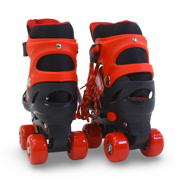 Sport Double Wheels Adjustable Kids' Roller Skates (S Size) – Red