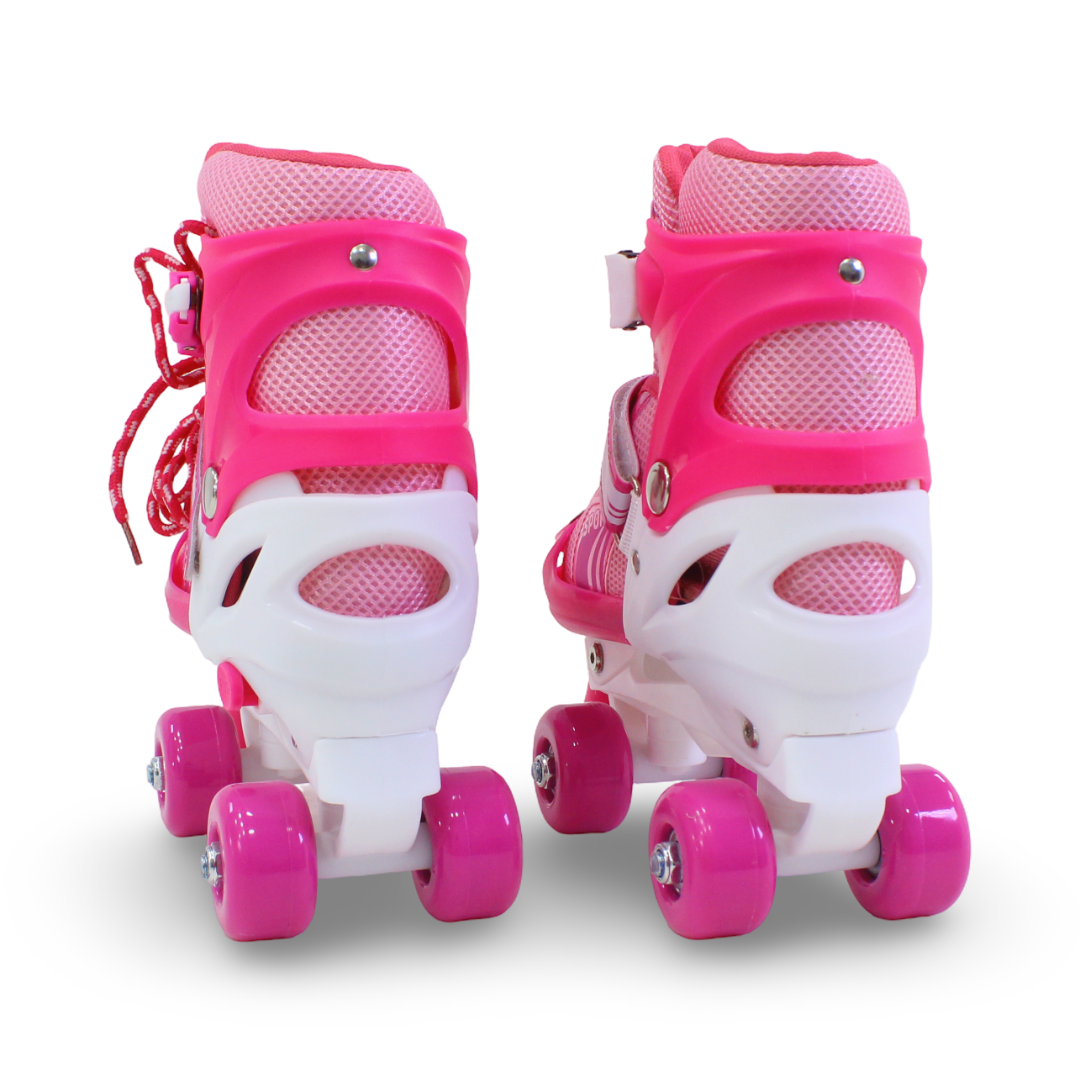 Sport Double Wheels Adjustable Kids' Roller Skates (M Size) – Fuchsia