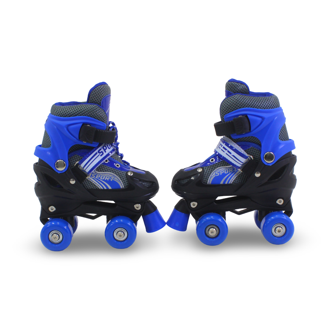 Sport Double Wheels Adjustable Kids' Roller Skates (S Size) – Blue