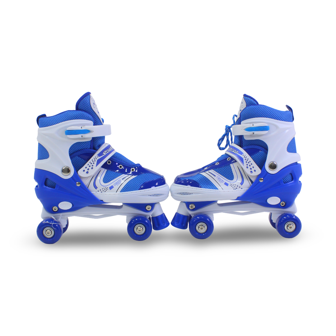 Sport Double Wheels Adjustable Kids' Roller Skates (L Size) – Blue