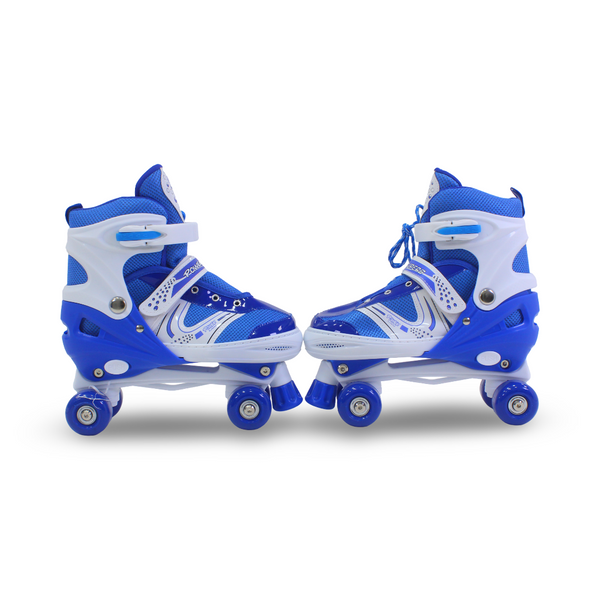 Sport Double Wheels Adjustable Kids' Roller Skates (L Size) – Blue