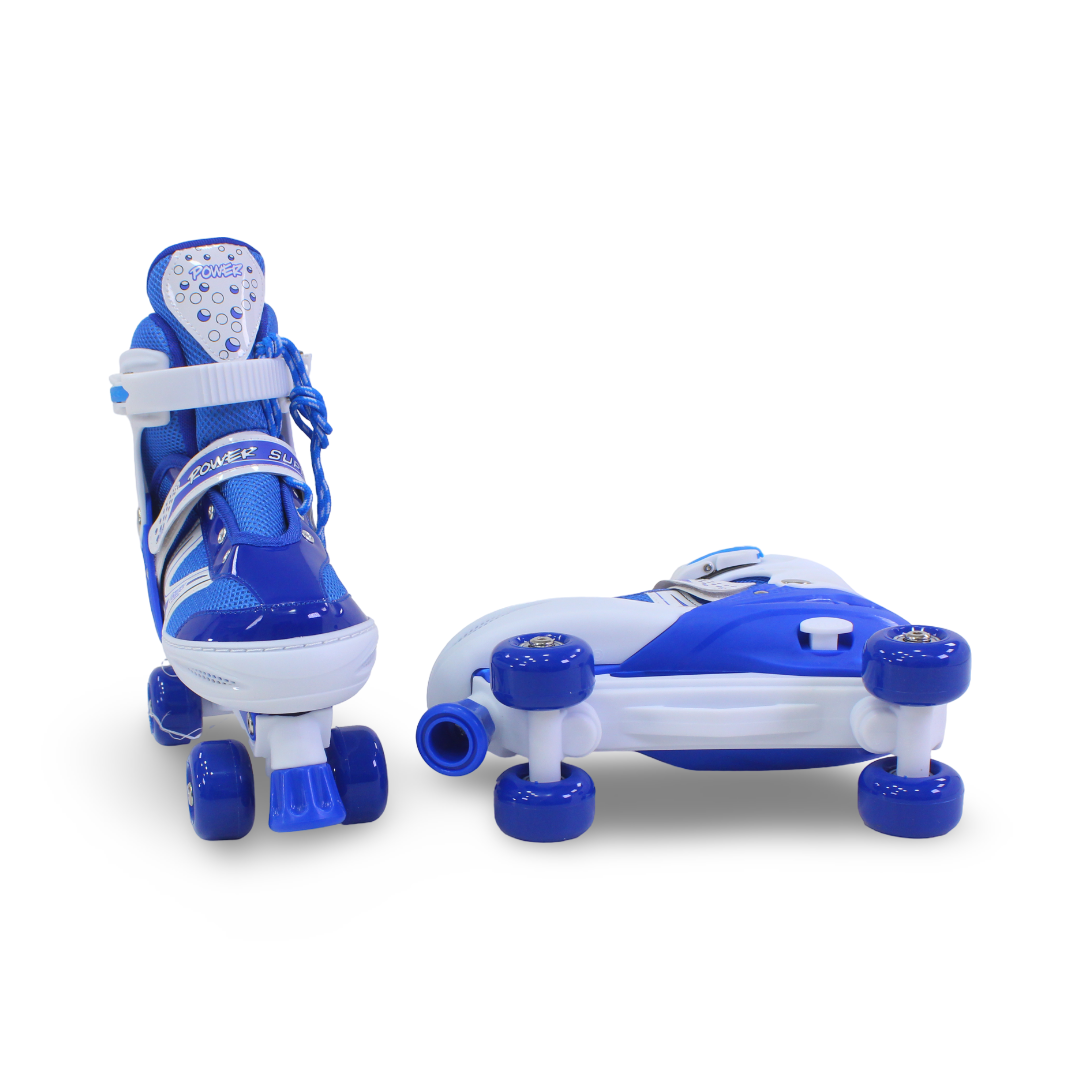 Sport Double Wheels Adjustable Kids' Roller Skates (L Size) – Blue