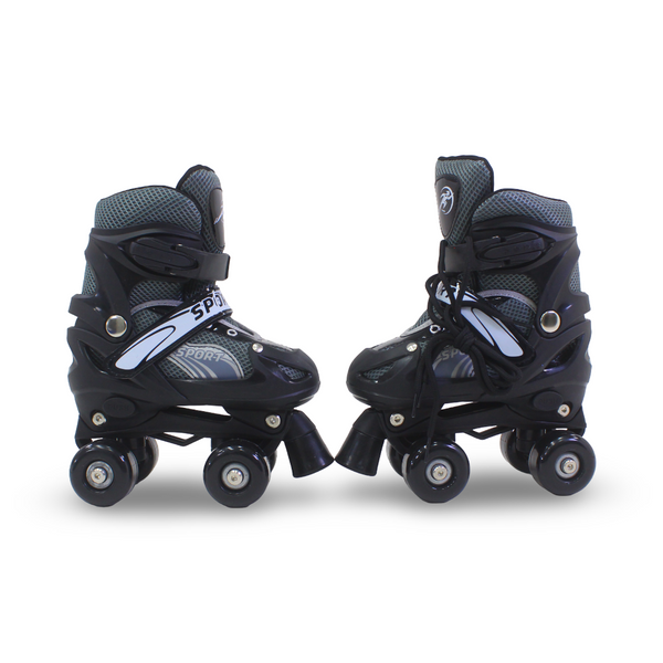 Sport Double Wheels Adjustable Kids' Roller Skates (S Size) – Black