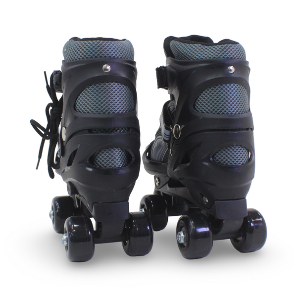 Sport Double Wheels Adjustable Kids' Roller Skates (M Size) – Black