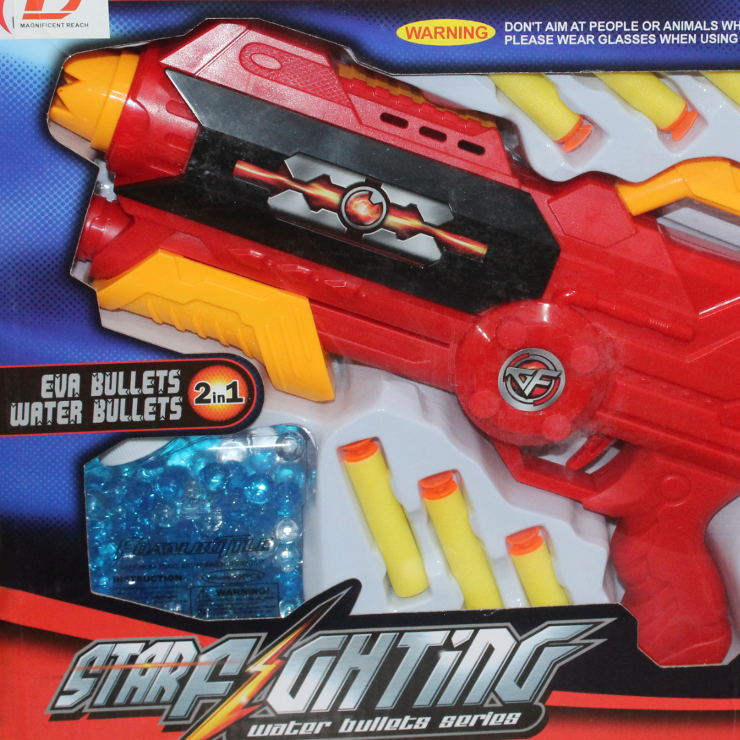 Toy Pistol with Soft Suction & Gel Bullets – Red