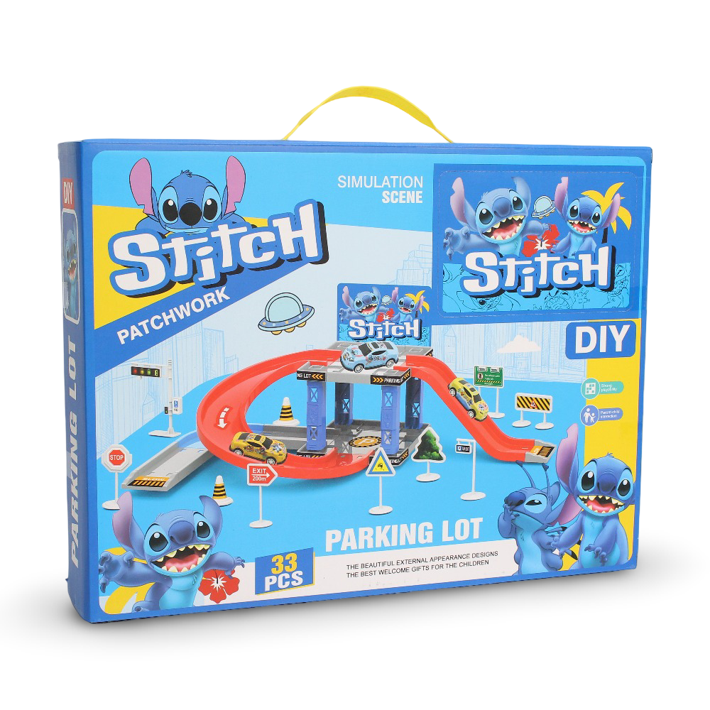 Stitch Patchwork Simulation Scene DIY Parking Lot Toy Set – 45 Pcs