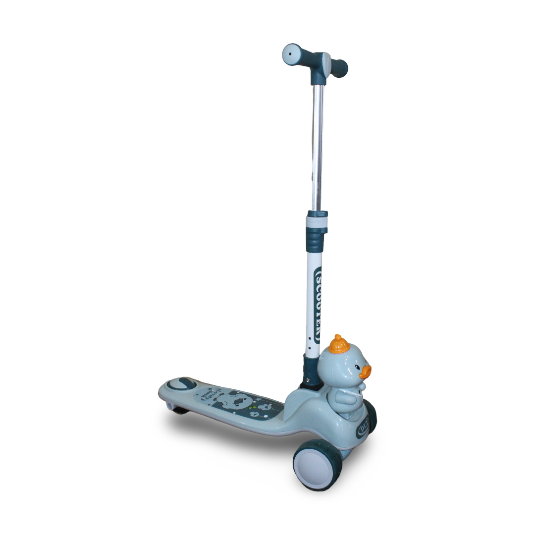 Kids 3-Level Scooter with Light-Up Wheels Music & Lights – Mint