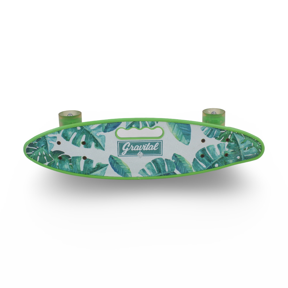 Gravital 24-Inches Mini Cruiser Skateboard with Colored Wheels LED Lighting – Green