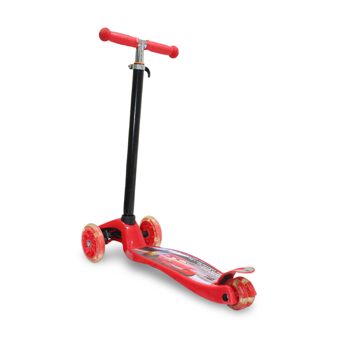 3-Wheel Scooter (Sound & Light) – Red with Cars Design