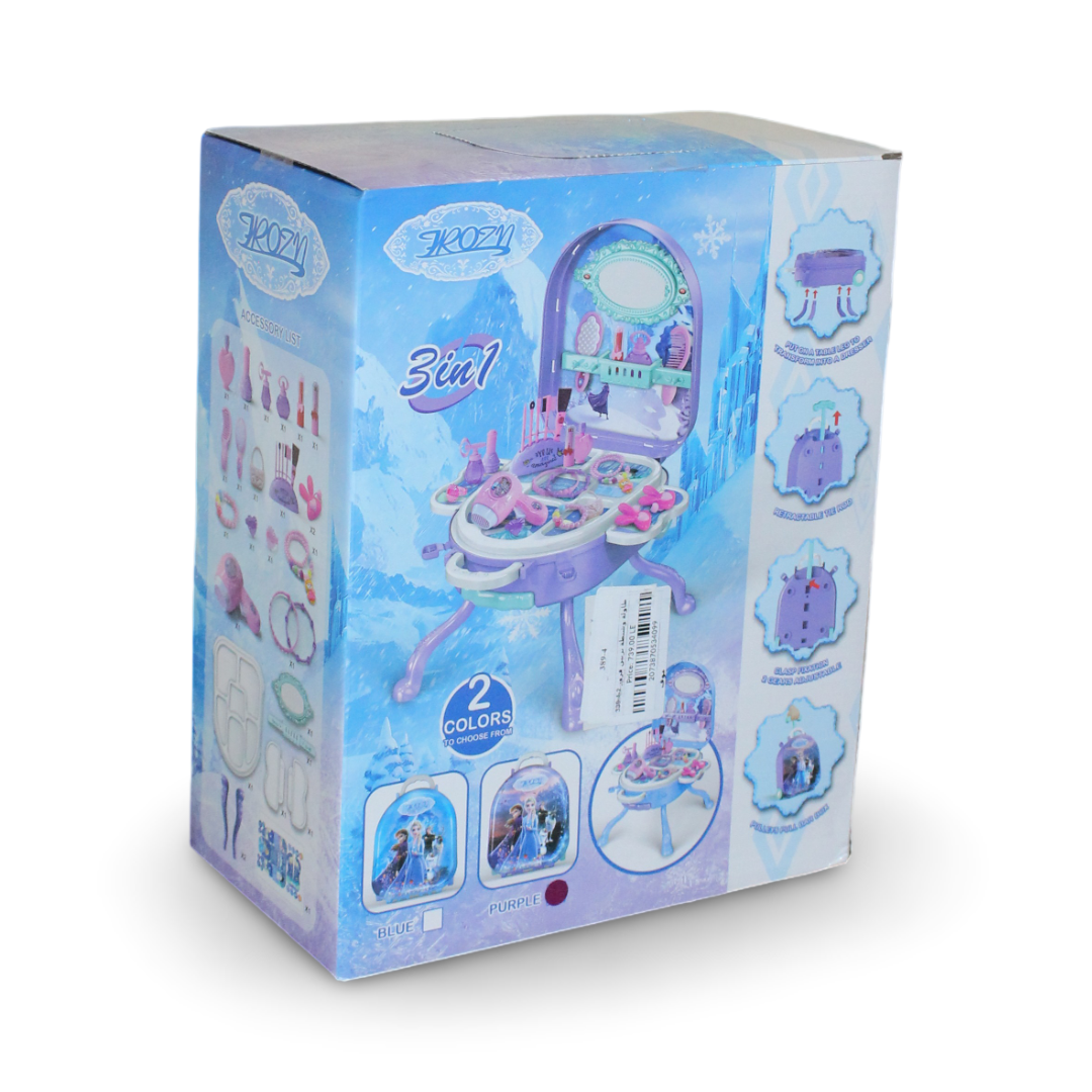 3-in-1 Frozen Dressing Table Set – Purple