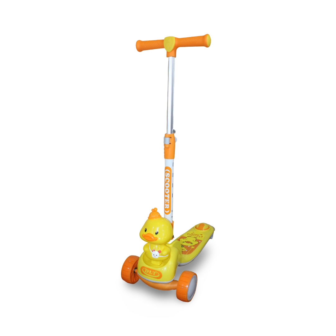 Kids 3-Level Scooter with Light-Up Wheels (Music & Lights) – Yellow