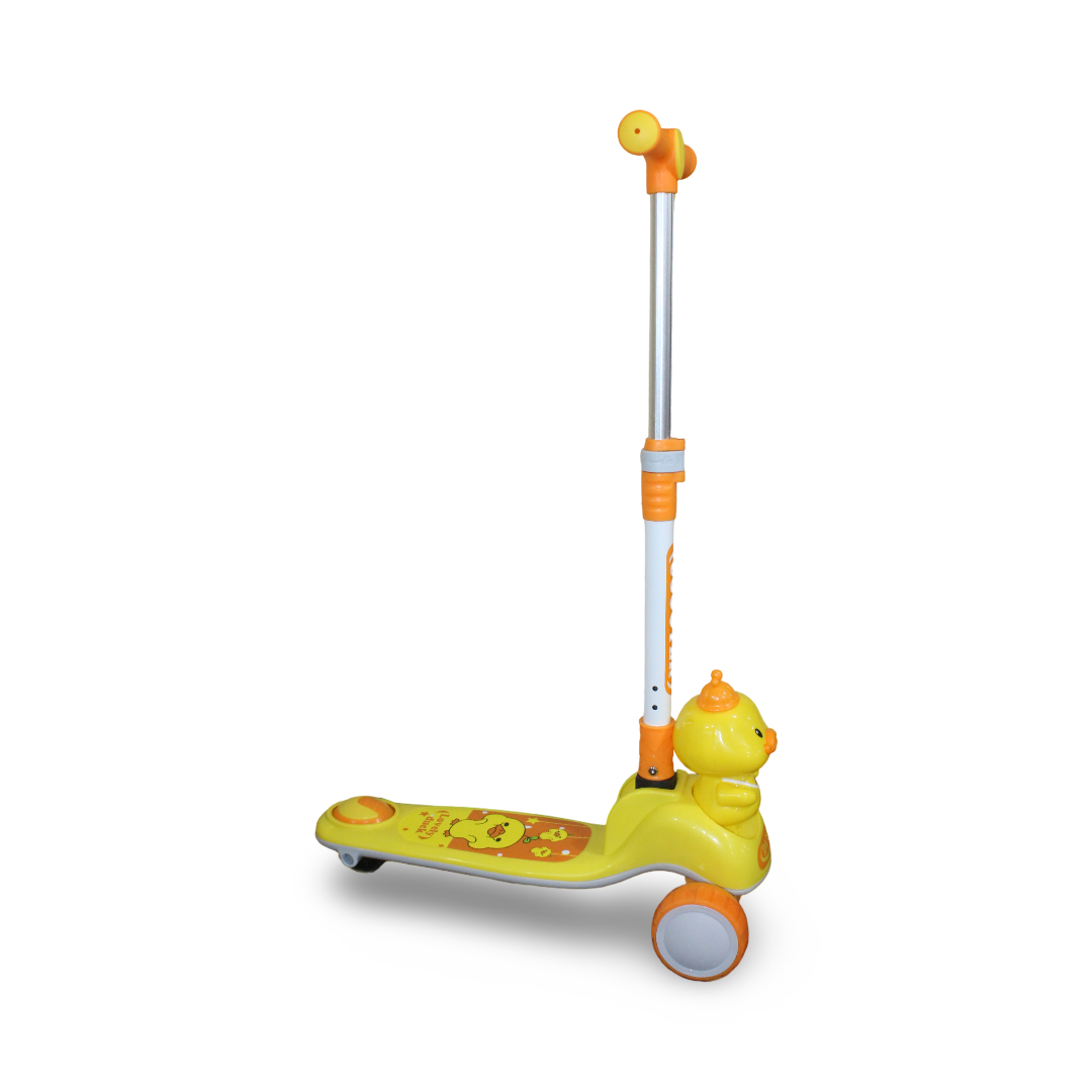 Kids 3-Level Scooter with Light-Up Wheels (Music & Lights) – Yellow