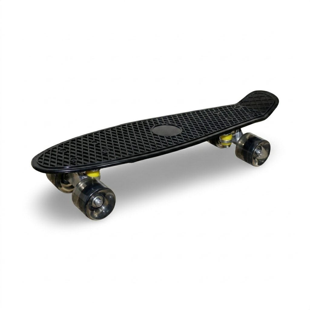Skateboard 22.5 Inches LED Light-up Wheels – Black - Toys - OKO